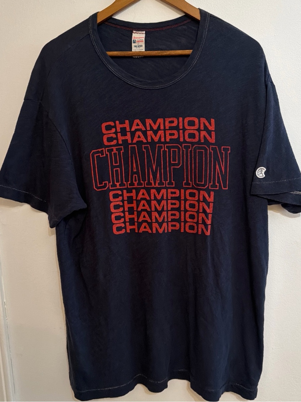 Champion x Todd Snyder T-shirt dark navy Champion print, single stitch - Size XL